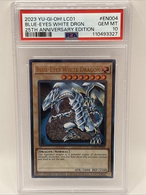 2023 Yu-Gi-Oh! LC01 25th Anv Edition #EN004 Blue Eyes White Dragon PSA 10-image