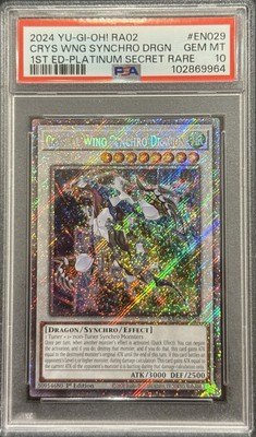 2024 PSA 10 YUGIOH 25TH 1ST ED PLATINUM SECRET RARE CRYSTAL WING SYNCHRO DRAGON-image