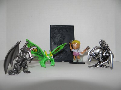 Yu-Gi-Oh 1996 Mattel LOT of 4 Mini Figure Takahashi Red Eyes Black Dragon, ++++-image