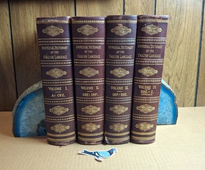 1902 UNIVERSAL DICTIONARY OF THE ENGLISH LANGUAGE 4 Vol Set Leather P F Collier-image