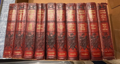 Junior Classics Complete 10 Volume Red Leather Book Set Collier-image