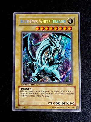 YUGIOH • BLUE EYES WHITE DRAGON • SECRET RARE • BPT-003 • LIMITED EDITION • VLP-image