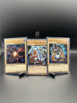 YuGiOh BLUE EYES WHITE DRAGON -  DARK MAGICIAN- RED EYES BLACK DRAGON ULTRA RARE-image