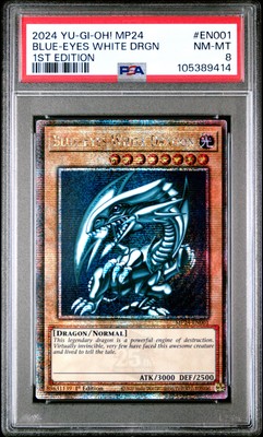 2024 YU-GI-OH! MP24-25TH ANV TIN: DUELING MIRRORS BLUE-EYES WHITE DRAGON PSA 8-image