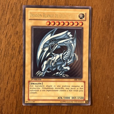 Blue-eyes White Dragon Spanish BIK-S001 First Edition Rare Vintage Yugioh Card-image
