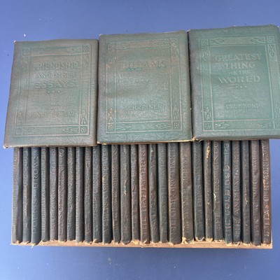 Vtg Antique Lot of 30 Little Leather Library Mini Books NO Duplicates -excellent-image