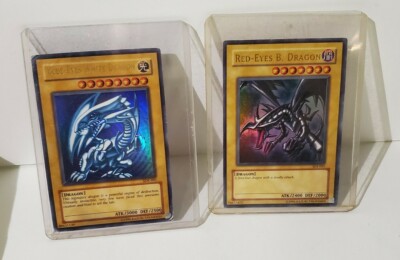 YuGiOh! Blue-Eyes White Dragon Red-Eyes  B Dragon used played condition -image