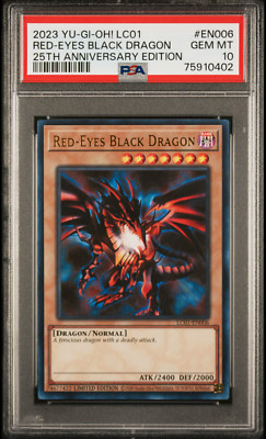 PSA 10 Red Eyes Black Dragon 25th Anniversary EN006 2023 YU-GI-Oh! Legendary Co-image