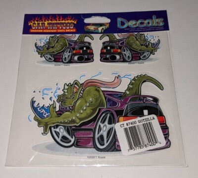 FORD GOTZILLA # 87400 GODZILLA CAR DECAL STICKER NEW 2000 T KEANE ALLIGATOR RARE-image