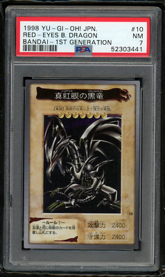 1998 YU-GI-OH! JAPANESE BANDAI-1ST GENERATION 10 RED-EYES BLACK DRAGON-PSA 7 NM-image