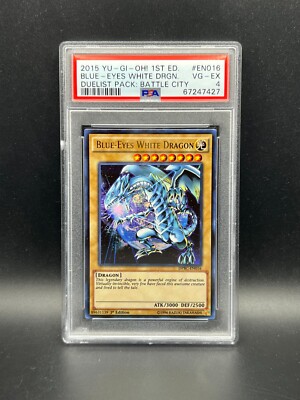 Yugioh PSA 4 VG-EX Blue-Eyes White Dragon DPBC-EN016 Ultra Rare 1st Ed S#7427-image