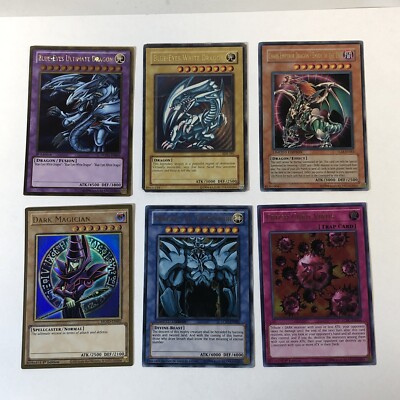 Yu-Gi-Oh! Lot of 6 Cards (Various Sets) Blue Eyes, Gold, Limited Ed., 1st Ed.-image