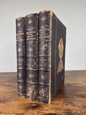 ANTIQUE 1882 PICTORIAL HISTORY OF THE WORLD'S GREAT NATIONS YONGE 3 VOL. SET-image