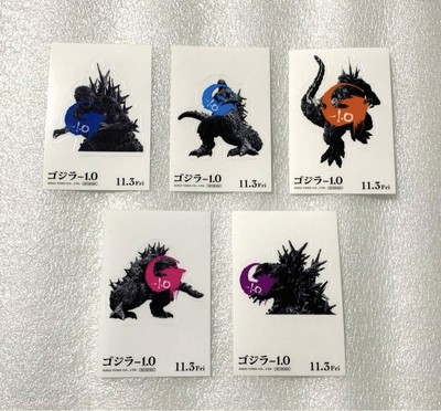 Godzilla-1.0 Original Sticker Set 5 Types, Collectible, Used-image