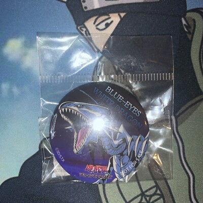Yu-Gi-oh Blue Eyes White Dragon Pin Can Badge SEALED Japanese OCG YUGIOH-image