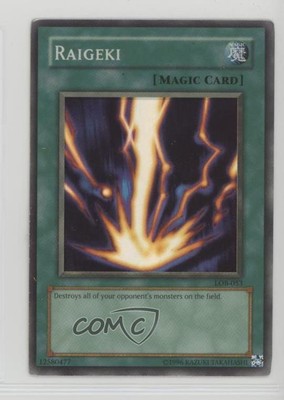 Raigeki (SR) YuGiOh Legend of Blue Eyes White Dragon #LOB-053 2002 16f0-image