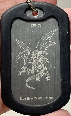 Vintage Yu-Gi-Oh! Blue-Eyes White Dragon Collectible Dog Tag-Year 1996-image