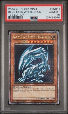 2024 YU-GI-OH! MP24-25TH ANV TIN: DUELING MIRRORS BLUE-EYES WHITE DRAGON PSA 10-image