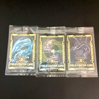 Yugioh Dark Magician Blue-Eyes Dragon Red-Eyes Field Center Card Legendary Gold-image