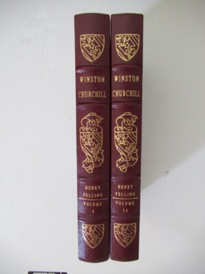 EASTON PRESS WINSTON CHURCHILL BY HENRY PELLING 2 VOLUME BOOK SET 1991-image