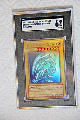 2002YU-GI-OH! STARTER DECK:KAIBA SDK-001 BLUE-EYES WHITE DRAGON ULTRA RARE SGC 6-image