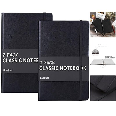 Splendid 2-Pack Ruled Journals: Premium Thick Paper, Elegant Faux Leather Cover-image