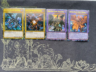 Yugioh Red Eyes Black Dragon Full Set Waifu Card Holo Anime Yugioh Rare YCS WCS-image