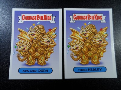 Godzilla King Ghidorah Spoof 2 Card Set Garbage Pail Kids-image
