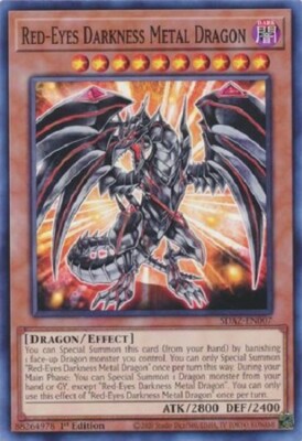 Yugioh - Red Eyes Darkness Metal Dragon - 1st Edition NM - Free Holographic Card-image