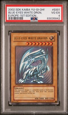 PSA4 VG-EX Blue-eyes White Dragon SDK-E001 1st Edition Starter Deck Kaiba Yugioh-image