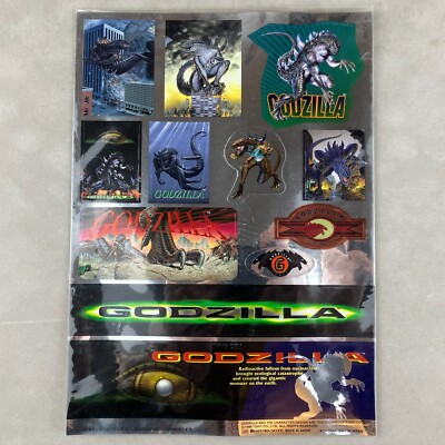 1998 Showa Note Tristar Godzilla Zilla Kaiju Sticker Seal Sheet Japan Import-image