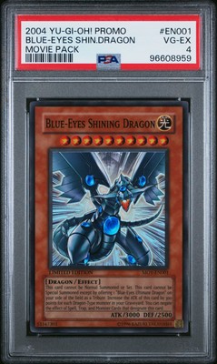 2004 YU-GI-OH! PROMO MOVIE PACK #EN001 BLUE-EYES SHINING DRAGON PSA 4-image