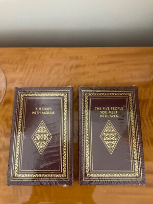 The Five People You Meet in Heaven (2 Volume Set) Easton Press Signed & Sealed -image