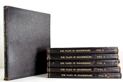 THE PLAYS OF WILLIAM SHAKESPEARE 6 VOLUME SET ANTIQUE LEATHER FOLIO SPECIAL ED -image