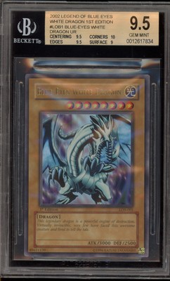 Yu-Gi-Oh! Blue-Eyes White Dragon Legend of Blue Eyes 1st Edition LOB-001 BGS 9.5-image