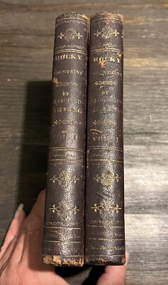 1837 Rocky Mountains Scenes Adventure Far West Washington Irving 1st Leather Map-image