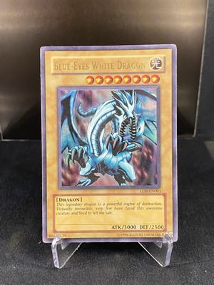 Yugioh! Blue-Eyes White Dragon LOB-EN001 Legend of Blue Eyes White Dragon MP-image