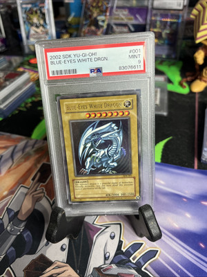 2002 SDK-001 Blue-Eyes White Dragon Ultra Rare PSA 9 MINT Vintage Yu-Gi-Oh -image