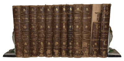 1900, 1 of 1000, THE WORKS OF EMILE ZOLA, LEATHERBOUND, 12 VOL SET-image