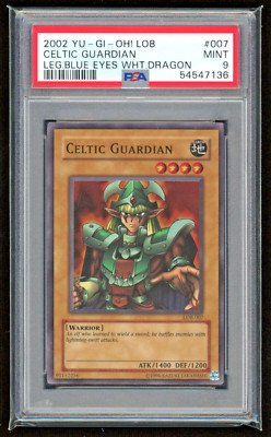 2002 CELTIC GUARDIAN LOB LEGEND OF BLUE EYES WHITE DRAGON PSA 9 MINT #007 YUGIOH-image