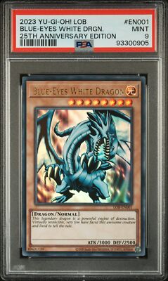 2023 YU-GI-OH! #EN001 BLUE-EYES WHITE DRAGON PSA 9-image