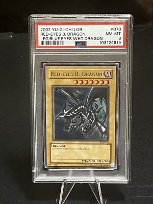 Red-Eyes B. Dragon LOB-070 The Legend of Blue Eyes White Dragon-Unlimited PSA 8-image