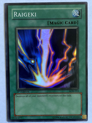 Yu-Gi-Oh! TCG Raigeki 1st Edition LOB-053 The Legend of Blue Eyes White Dragon -image