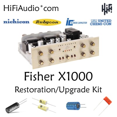 Fisher X1000 amp FULL restoration recap repair upgrade rebuild kit capacitor-image