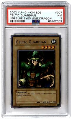 2002 Yu-Gi-Oh Legend Blue Eyes White Dragon Celtic Guardian #7 PSA 7 ES6-image