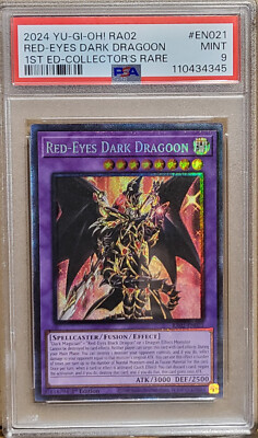 2024 YuGiOh RA02 EN021 Red Eyes Dark Dragoon 1st Edition Collector's Rare PSA 9-image