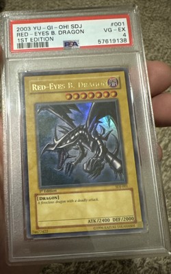PSA 4 RED EYES BLACK DRAGON 1ST EDITION SDJ #001 2003 YU-GI-OH!-image