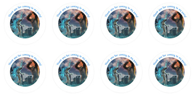 24 Personalised King Kong & Godzilla Stickers Sweet Cone Party Thank You -image