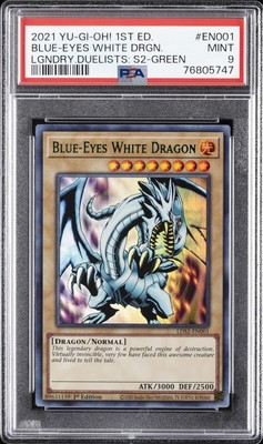 2021 YU-GI-OH! LEGEND DUELISTS: SEASON 2 #EN001 BLUE-EYES WHITE DRAGON PSA 9-image
