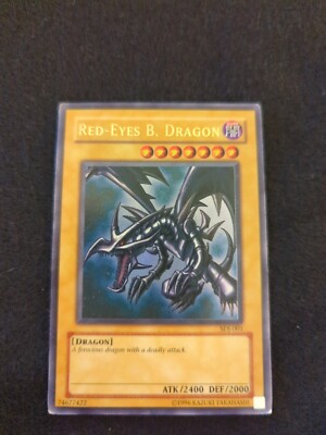 Yugioh Red-Eyes Black Dragon SDJ-001 Unlimited Edition Holo Rare Yu-Gi-Oh! 1996-image